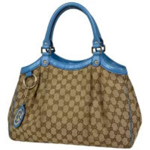 Gucci GG Sukey 2way Shoulder Bag tote canvas brown blue